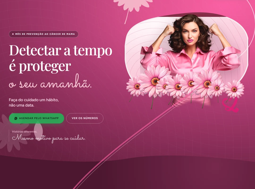 Primeira tela da página de Outubro Rosa
